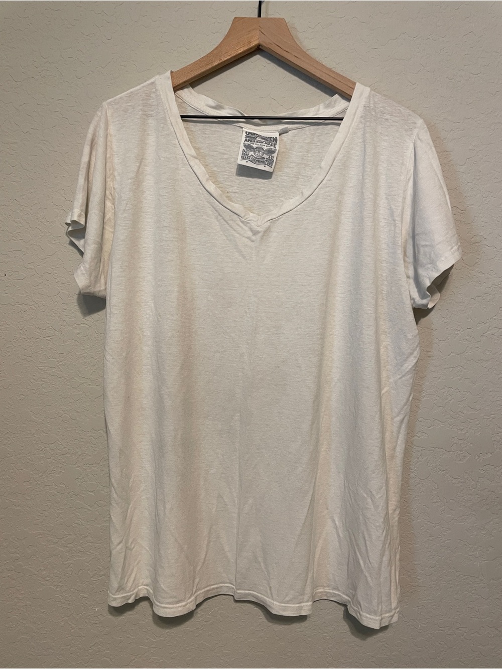 Jungmaven White Short Sleeve V-Neck Tee